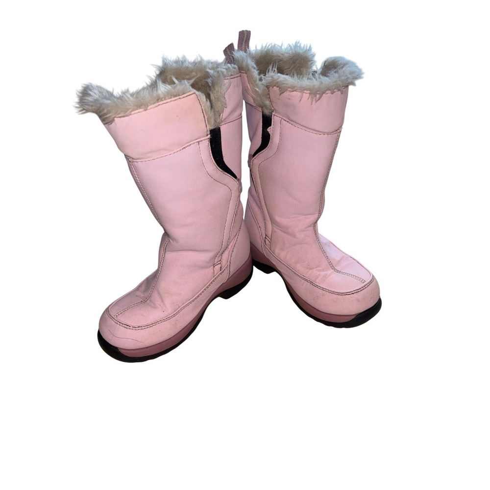 Lands‎ End Pink Waterproof Winter Boots with Fur Trim Toddler Size 12